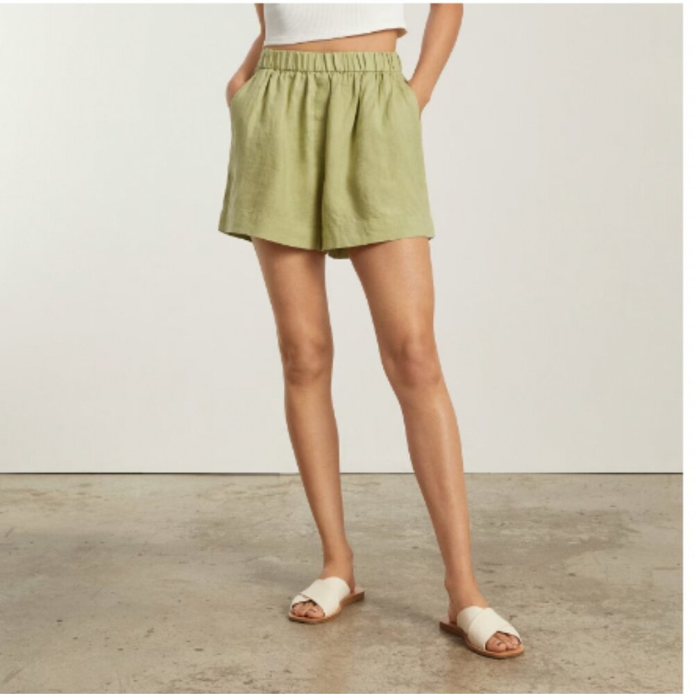 Everlane Linen Women's Light Green Shorts Sz Medium New